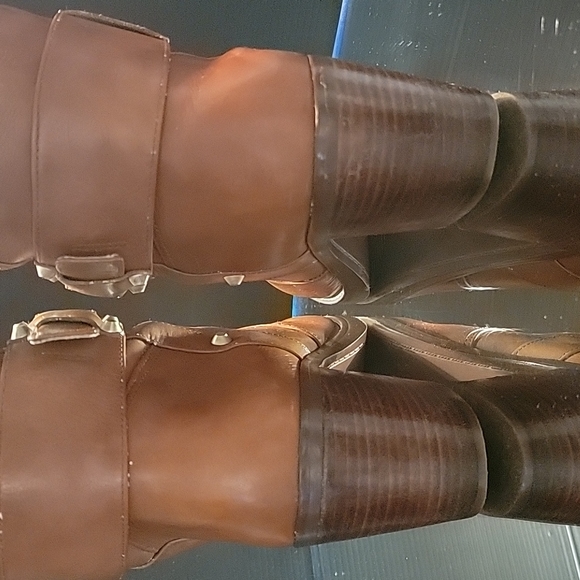 Michael Kors brown leather tall boots sz 7 - Picture 5 of 9
